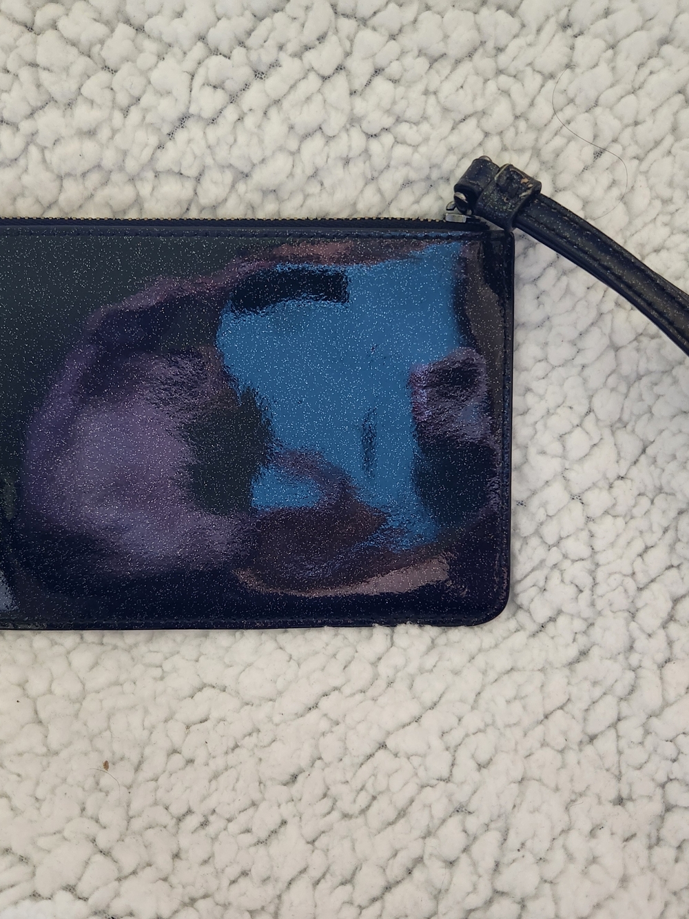Coach Iridescent Patent Leather Wristlet - Blue - Picture 3 of 8